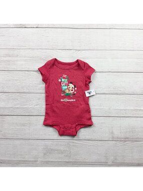 Disney Baby Christmas Bodysuit Best Gift Ever Design Red NWT 3-6 Months